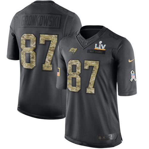 Buccaneers #87 Rob Gronkowski Black Youth Super Bowl LV Bound Stitched Limited 2016 Salute To Service Jersey cheap jerseys for sale - CheapJerseys.Shop