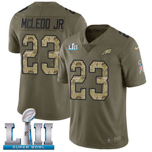 Philadelphia Eagles #23 Rodney McLeod Jr Olive/Camo Super Bowl LII Men's Stitched Limited 2017 Salute To Service Jersey Men's cheap jerseys for sale - CheapJerseys.Shop