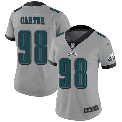 Eagles #98 Jalen Carter Silver Women's Stitched Limited Inverted Legend Jersey cheap jerseys for sale - CheapJerseys.Shop