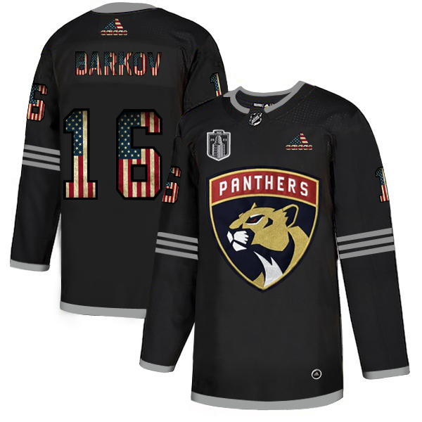 Florida Panthers #16 Aleksander Barkov Men's Black 2023 Stanley Cup Final Patch USA Flag Limited Jersey cheap jerseys for sale - CheapJerseys.Shop