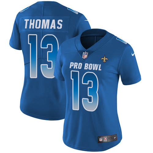 Saints #13 Michael Thomas Royal Women's Stitched Limited NFC 2018 Pro Bowl Jersey cheap jerseys for sale - CheapJerseys.Shop