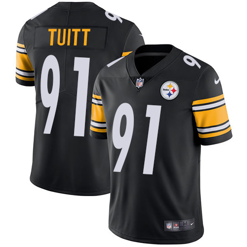 Pittsburgh Steelers #91 Stephon Tuitt Black Team Color Men's Stitched Vapor Untouchable Limited Jersey Men's cheap jerseys for sale - CheapJerseys.Shop