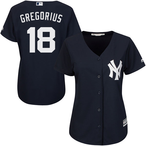 New York Yankees #18 Didi Gregorius Navy Blue Alternate Women's Stitched Jersey Womens cheap jerseys for sale - CheapJerseys.Shop