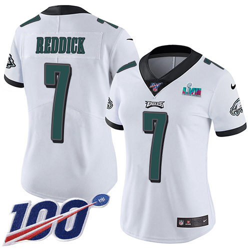 Eagles #7 Haason Reddick White Super Bowl LVII Patch Women's Stitched 100th Season Vapor Untouchable Limited Jersey cheap jerseys for sale - CheapJerseys.Shop