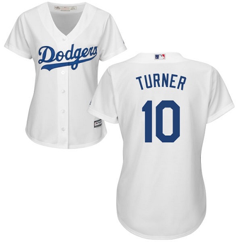 Los Angeles Dodgers #10 Justin Turner White Home Women's Stitched Jersey Womens cheap jerseys for sale - CheapJerseys.Shop