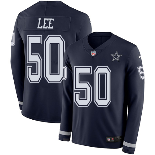 Dallas Cowboys #50 Sean Lee Navy Blue Team Color Men's Stitched Limited Therma Long Sleeve Jersey Men's cheap jerseys for sale - CheapJerseys.Shop