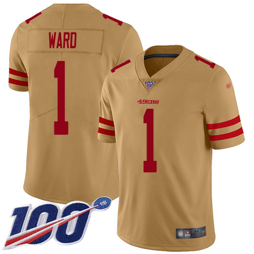 49ers #1 Jimmie Ward Gold Men's Stitched Limited Inverted Legend 100th Season Jersey cheap jerseys for sale - CheapJerseys.Shop
