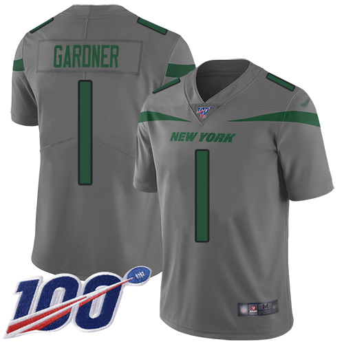 Jets #1 Ahmad Sauce Gardner Gray Men's Stitched Limited Inverted Legend 100th Season Jersey cheap jerseys for sale - CheapJerseys.Shop