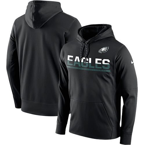 Men's Philadelphia Eagles Black Sideline Circuit Pullover Performance Hoodie cheap jerseys for sale - CheapJerseys.Shop
