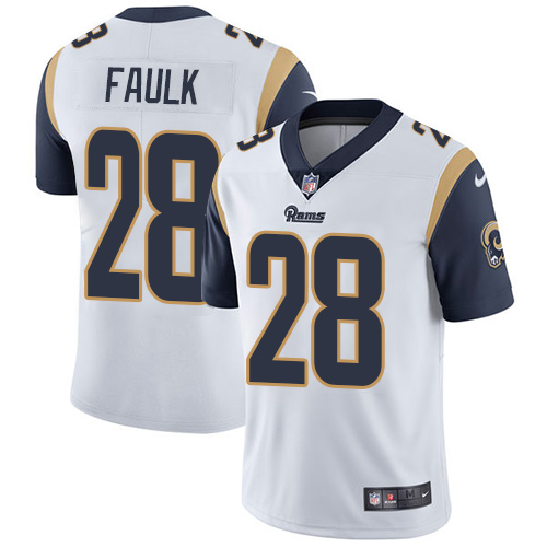Los Angeles Rams #28 Marshall Faulk White Men's Stitched Vapor Untouchable Limited Jersey Men's cheap jerseys for sale - CheapJerseys.Shop