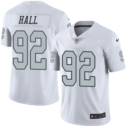 Las Vegas Raiders #92 P.J. Hall White Youth Stitched Limited Rush Jersey Youth cheap jerseys for sale - CheapJerseys.Shop