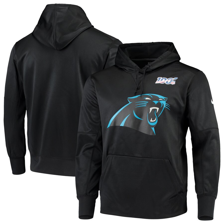 Carolina Panthers 100th Season Primary Logo Circuit Performance Pullover Hoodie Black cheap jerseys for sale - CheapJerseys.Shop