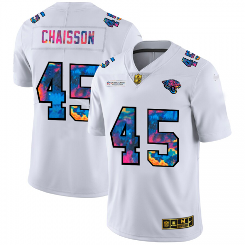 Jacksonville Jacksonville Jaguars #45 K'Lavon Chaisson Men's White Multi-Color 2020 Crucial Catch Limited Jersey Men's cheap jerseys for sale - CheapJerseys.Shop
