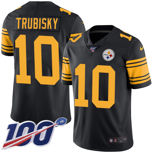 Steelers #10 Mitchell Trubisky Black Men's Stitched Limited Rush 100th Season Jersey cheap jerseys for sale - CheapJerseys.Shop