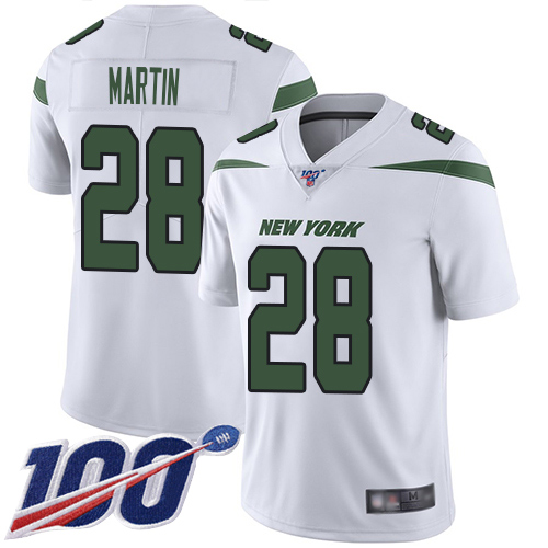 Jets #28 Curtis Martin White Men's Stitched 100th Season Vapor Limited Jersey cheap jerseys for sale - CheapJerseys.Shop