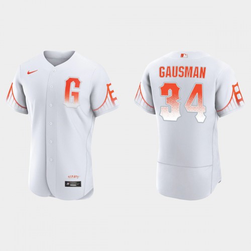 San Francisco San Francisco Giants #34 Kevin Gausman Men's 2021 City Connect Authentic White Jersey Men's cheap jerseys for sale - CheapJerseys.Shop
