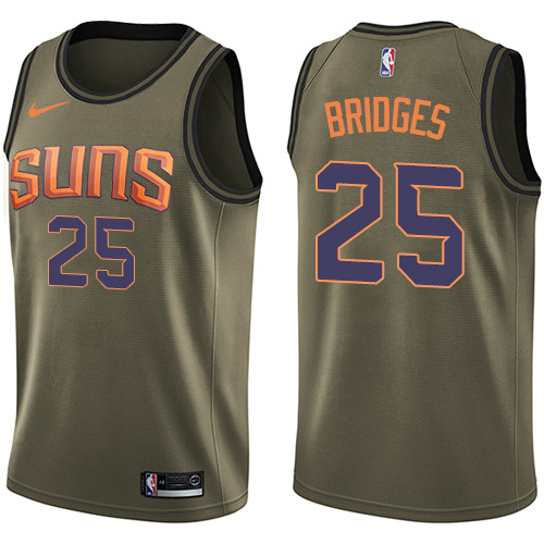 Phoenix Suns #25 Mikal Bridges Green Swingman Salute to Service Jersey Mens cheap jerseys for sale - CheapJerseys.Shop