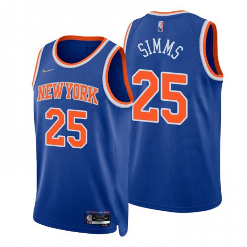 New York Knicks #25 Aamir Simms Blue Mens 2021-22 75th Anniversary Diamond Swingman Jersey - Icon Edition Mens cheap jerseys for sale - CheapJerseys.Shop