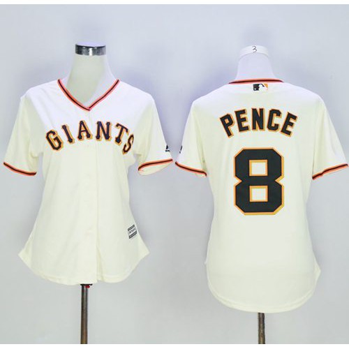 San Francisco Giants #8 Hunter Pence Cream Women's Home Stitched Jersey Womens cheap jerseys for sale - CheapJerseys.Shop