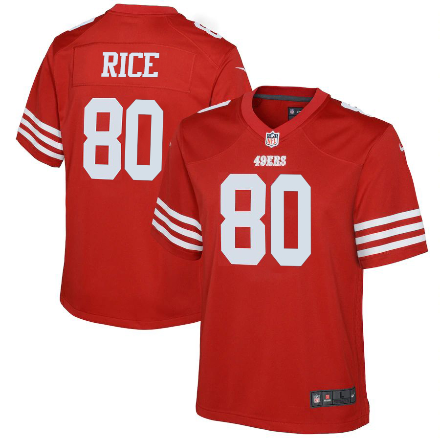 San Francisco 49ers #80 Jerry Rice Scarlet Youth 2022-23 Game Jersey cheap jerseys for sale - CheapJerseys.Shop