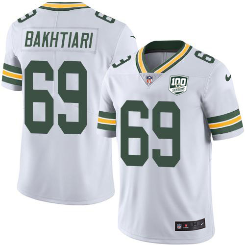 Green Bay Packers #69 David Bakhtiari White Men's 100th Season Stitched Vapor Untouchable Limited Jersey Men's cheap jerseys for sale - CheapJerseys.Shop