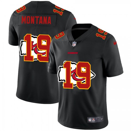 Kansas City Kansas City Chiefs #19 Joe Montana Men's Team Logo Dual Overlap Limited Jersey Black Men's cheap jerseys for sale - CheapJerseys.Shop