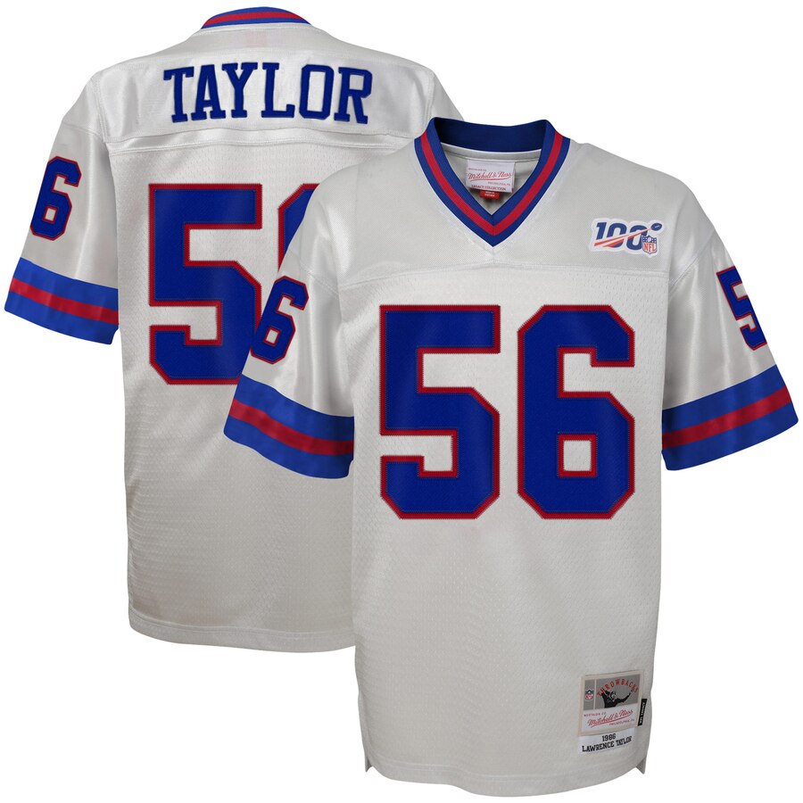 Youth New York Giants #56 Lawrence Taylor Mitchell & Ness Platinum 100 Retired Player Legacy Jersey cheap jerseys for sale - CheapJerseys.Shop