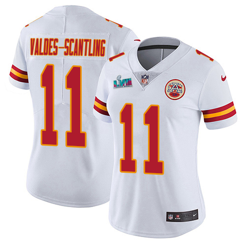 Chiefs #11 Marquez Valdes-Scantling White Super Bowl LVII Patch Women's Stitched Vapor Untouchable Limited Jersey cheap jerseys for sale - CheapJerseys.Shop