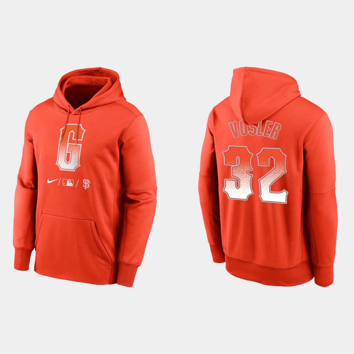 San Francisco Giants #32 Jason Vosler Men's 2021 City Connect Therma Pullover Orange Hoodie cheap jerseys for sale - CheapJerseys.Shop