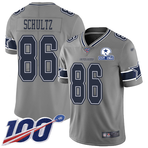 Dallas Cowboys #86 Dalton Schultz Gray Men's Stitched With Established In 1960 Patch Limited Inverted Legend 100th Season Jersey Men's cheap jerseys for sale - CheapJerseys.Shop
