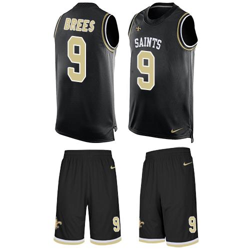 Saints #9 Drew Brees Black Team Color Men's Stitched Limited Tank Top Suit Jersey cheap jerseys for sale - CheapJerseys.Shop