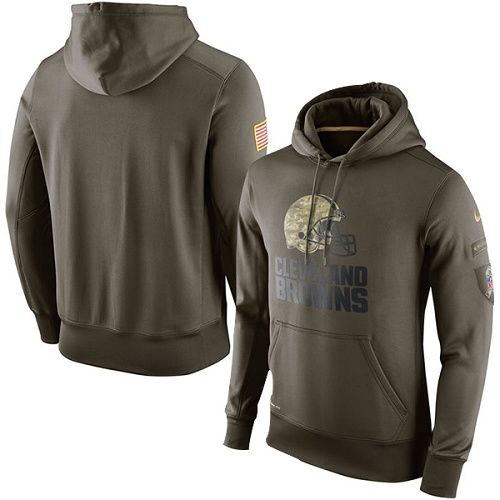 Men's Cleveland Browns Olive Salute To Service KO Performance Hoodie cheap jerseys for sale - CheapJerseys.Shop