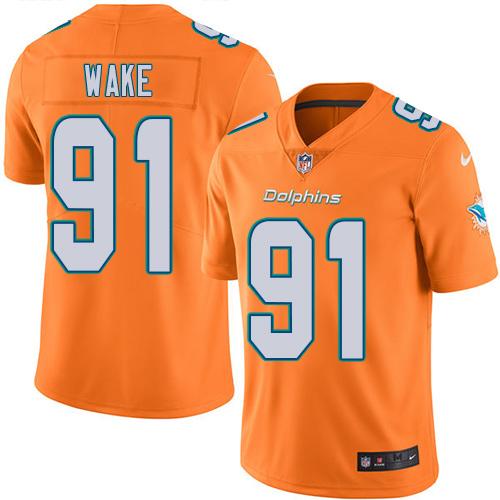 Miami Dolphins #91 Cameron Wake Orange Youth Stitched Limited Rush Jersey Youth cheap jerseys for sale - CheapJerseys.Shop