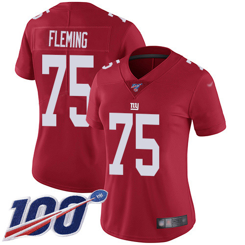 New York Giants #75 Cameron Fleming Red Women's Stitched Limited Inverted Legend 100th Season Jersey Womens cheap jerseys for sale - CheapJerseys.Shop
