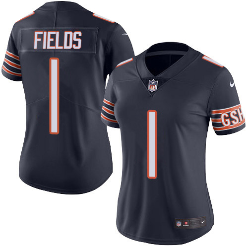 Bears #1 Justin Fields Navy Blue Team Color Women's Stitched Vapor Untouchable Limited Jersey cheap jerseys for sale - CheapJerseys.Shop