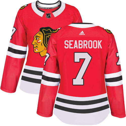 Chicago Blackhawks #7 Brent Seabrook Red Home Authentic Women's Stitched Jersey Womens cheap jerseys for sale - CheapJerseys.Shop