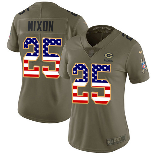 Packers #25 Keisean Nixon Olive/USA Flag Women's Stitched Limited 2017 Salute To Service Jersey cheap jerseys for sale - CheapJerseys.Shop