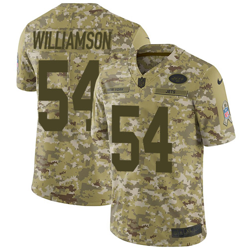 New York Jets #54 Avery Williamson Camo Men's Stitched Limited 2018 Salute To Service Jersey Men's cheap jerseys for sale - CheapJerseys.Shop