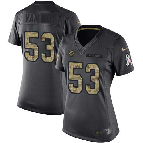 Miami Dolphins #53 Kyle Van Noy Black Women's Stitched Limited 2016 Salute to Service Jersey Womens cheap jerseys for sale - CheapJerseys.Shop