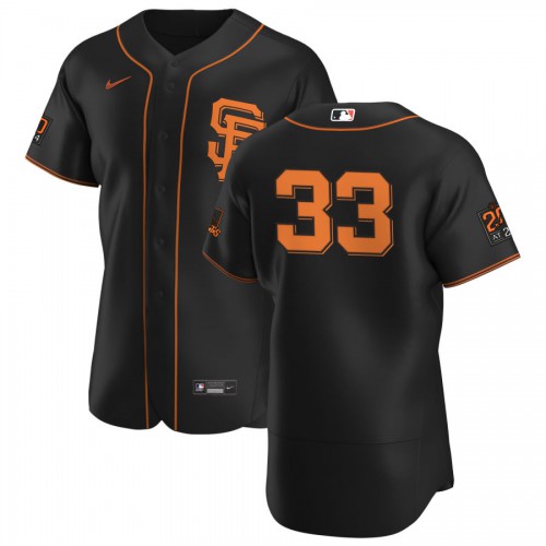San Francisco San Francisco Giants #33 Darin Ruf Men's Black Alternate 2020 Authentic 20 at 24 Patch Player Jersey Men's cheap jerseys for sale - CheapJerseys.Shop