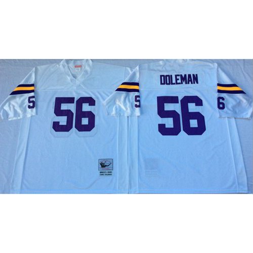 Mitchell And Ness Minnesota Vikings #56 Chris Doleman White Throwback Stitched Jersey Men's cheap jerseys for sale - CheapJerseys.Shop