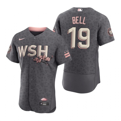 Washington Washington Nationals #19 Josh Bell Men's Authentic Gray 2022 City Connect Jersey Men's cheap jerseys for sale - CheapJerseys.Shop