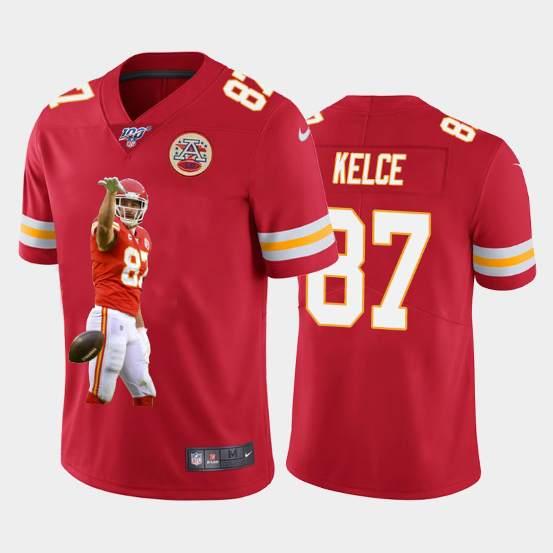 Kansas City Chiefs #87 Travis Kelce Team Hero 4 Vapor Limited 100 Jersey Red cheap jerseys for sale - CheapJerseys.Shop
