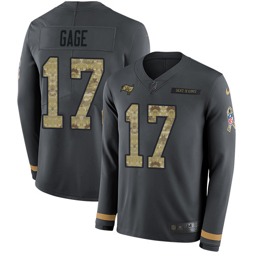 Buccaneers #17 Russell Gage Anthracite Salute To Service Men's Stitched Limited Therma Long Sleeve Jersey cheap jerseys for sale - CheapJerseys.Shop
