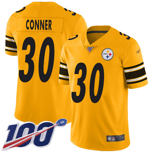 Pittsburgh Steelers #30 James Conner Gold Men's Stitched Limited Inverted Legend 100th Season Jersey Men's cheap jerseys for sale - CheapJerseys.Shop