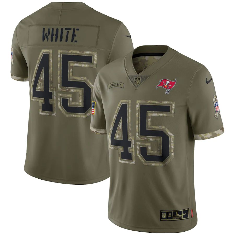 Tampa Bay Buccaneers #45 Devin White Men's 2022 Salute To Service Limited Jersey - Olive cheap jerseys for sale - CheapJerseys.Shop