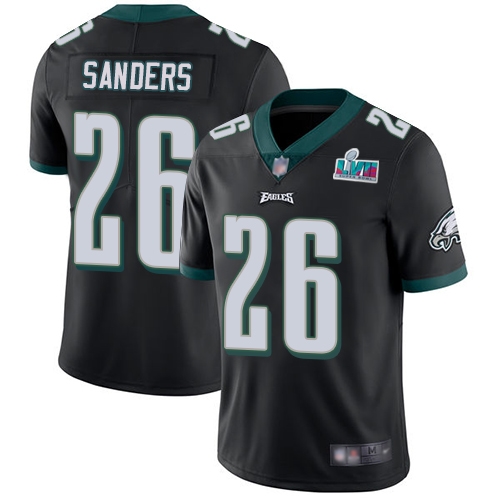 Eagles #26 Miles Sanders Black Super Bowl LVII Patch Alternate Men's Stitched Vapor Untouchable Limited Jersey cheap jerseys for sale - CheapJerseys.Shop