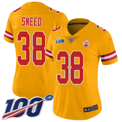 Chiefs #38 L'Jarius Sneed Gold Super Bowl LVII Patch Women's Stitched Limited Inverted Legend Jersey cheap jerseys for sale - CheapJerseys.Shop
