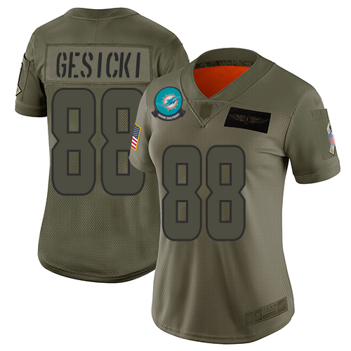 Dolphins #88 Mike Gesicki Camo Women's Stitched Limited 2019 Salute To Service Jersey cheap jerseys for sale - CheapJerseys.Shop