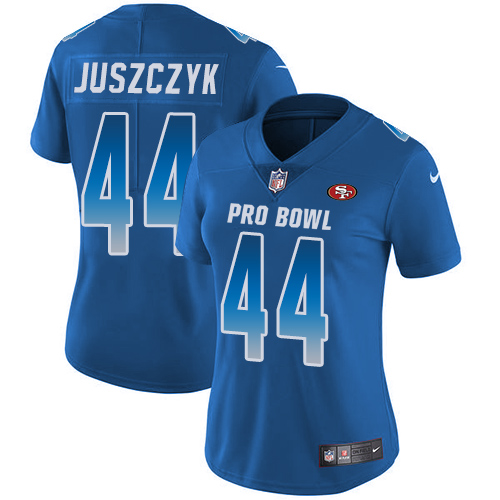 49ers #44 Kyle Juszczyk Royal Women's Stitched Limited NFC 2019 Pro Bowl Jersey cheap jerseys for sale - CheapJerseys.Shop